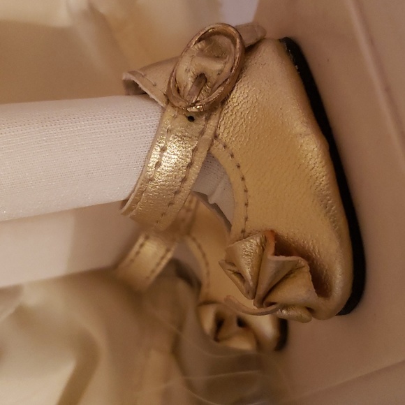 VTG Santa's Best Porcelain Animated Doll " FAITH" Long Hair, Cream and Gold Dres - Picture 10 of 10